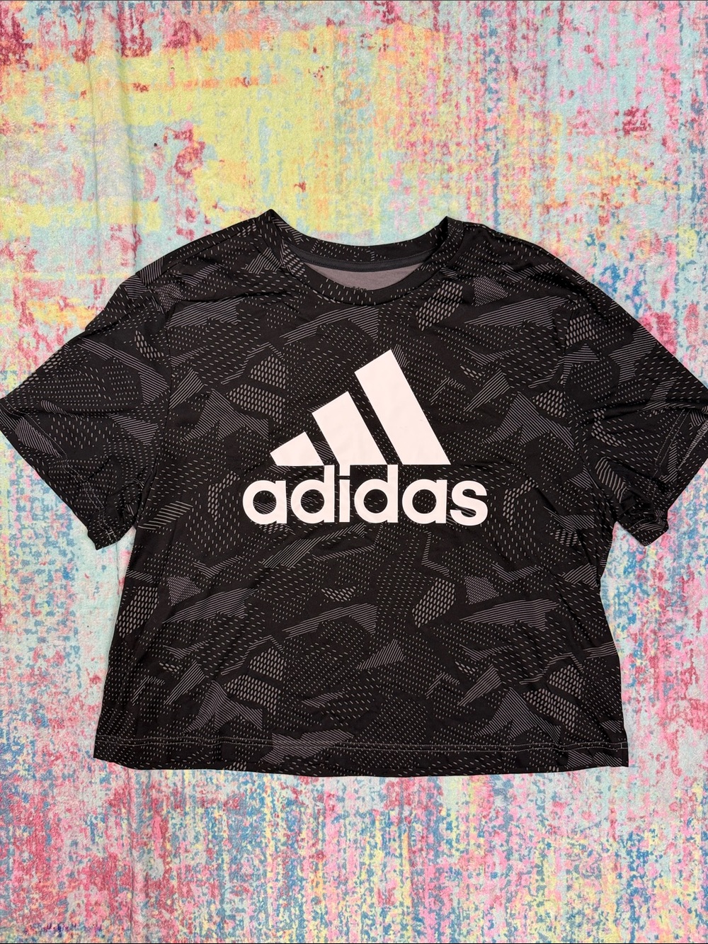 adidas Black Graphic Logo Short Sleeve Tee